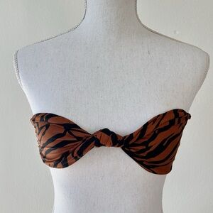 Stone Fox Swim Lele Knot Bandeau Bikini Top in Bengal